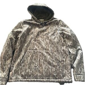 Avery Hoodie Mens Large Brown Camo Mossy Oak Bottomland Hunting Fleece Pullover